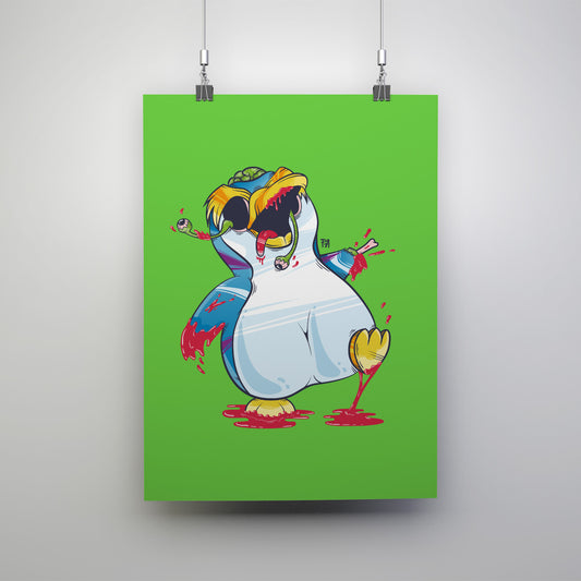Zombie Penguin Art Print