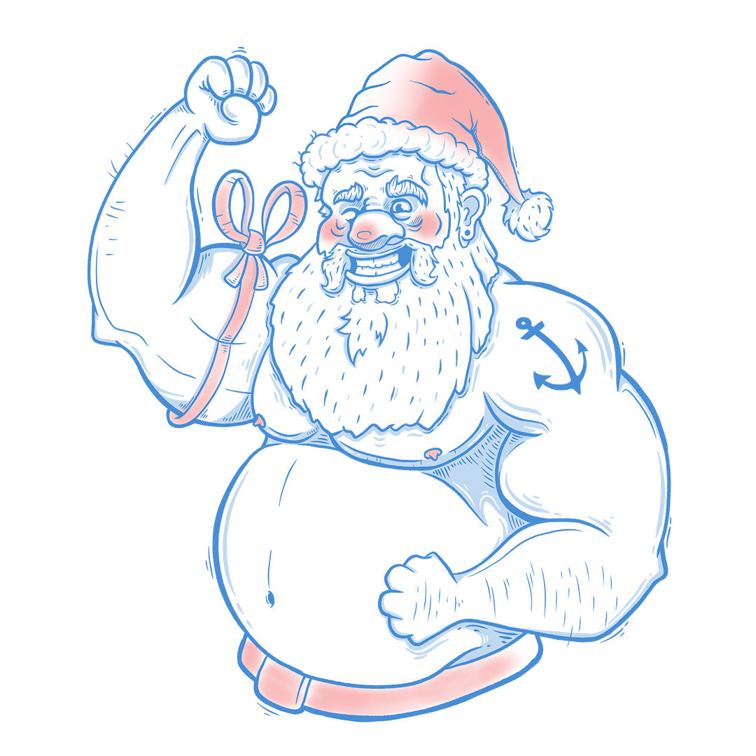 Muscle Santa Art Print