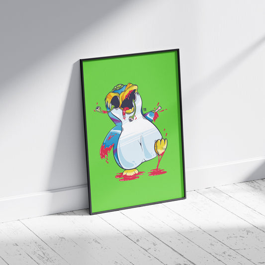 Zombie Penguin Art Print